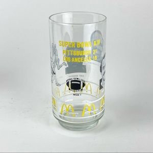 1980’s Pittsburgh Steelers Superbowl XIV  McDonalds Collectible Glass